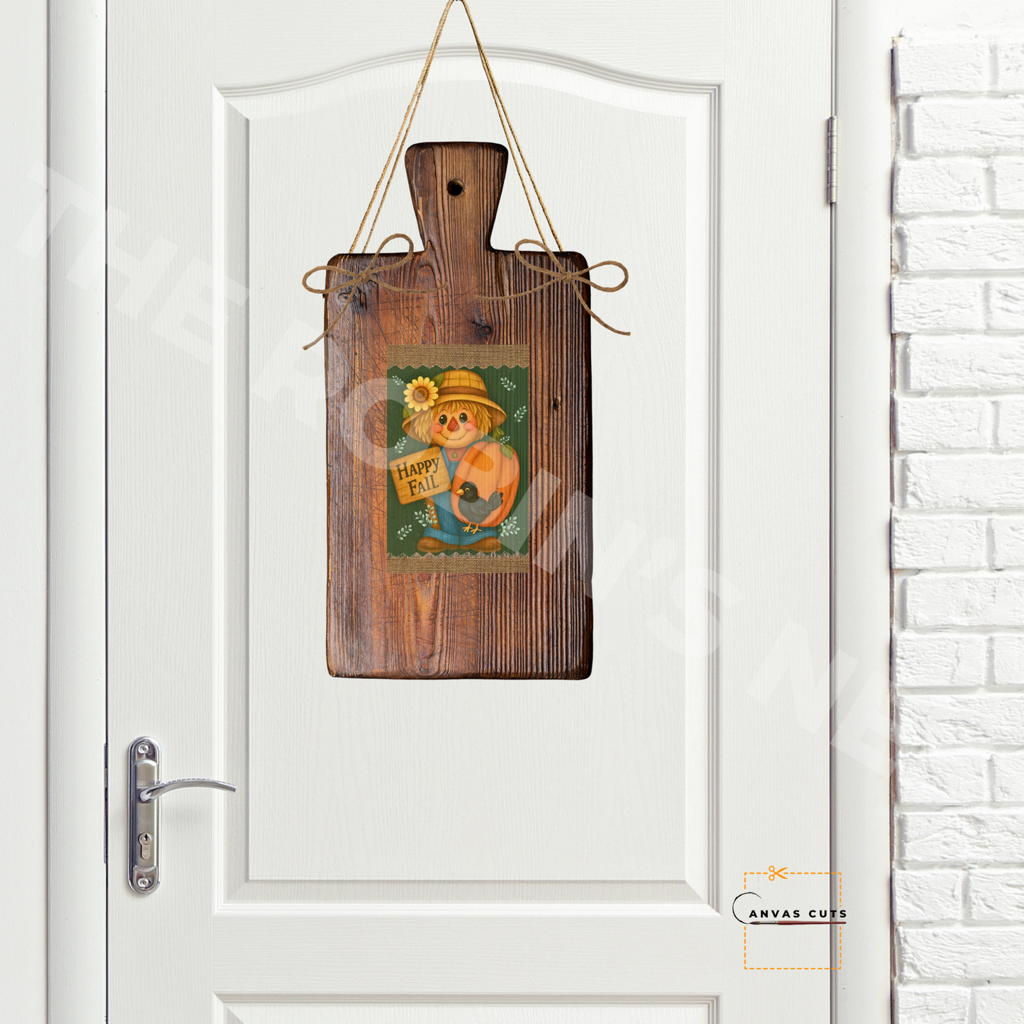 Happy Fall with Pumpkin and Green Background – Personalizeable Canvas Cut for DIY Crafting, Autumn Décor & Craft Shows