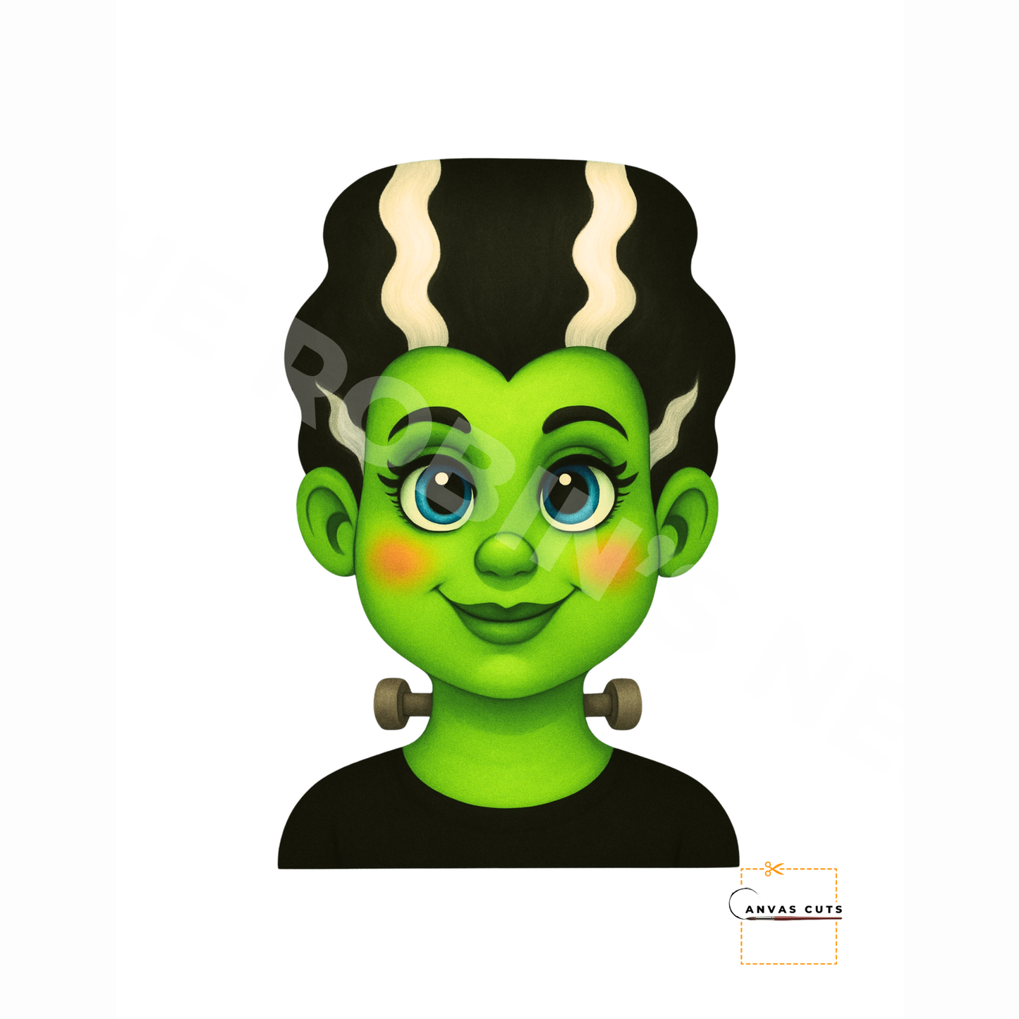 Mrs. Repulsa Frankenstein – Halloween Crafting Canvas for Door Hangers, Porch Signs & Market Decor