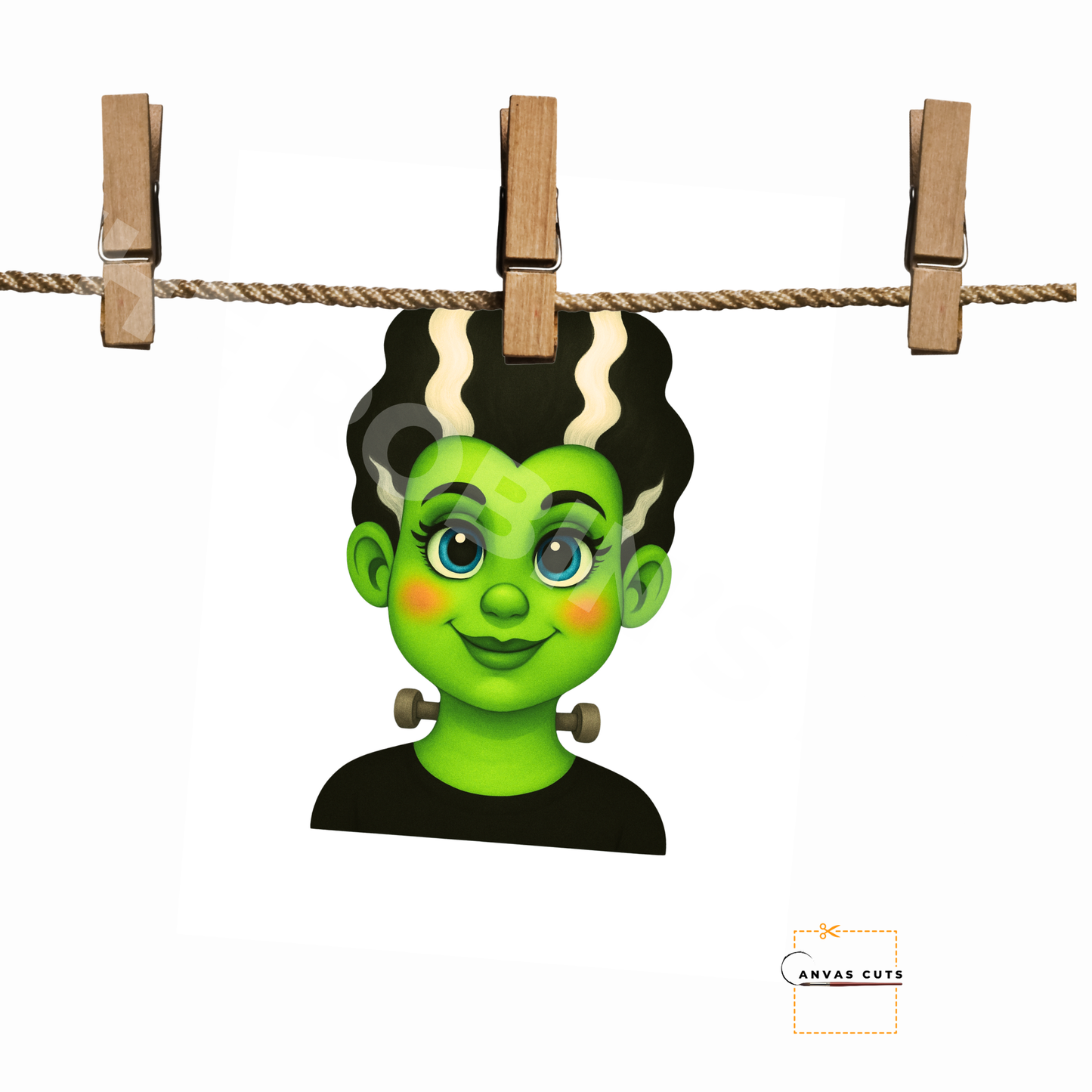 Mrs. Repulsa Frankenstein – Halloween Crafting Canvas for Door Hangers, Porch Signs & Market Decor