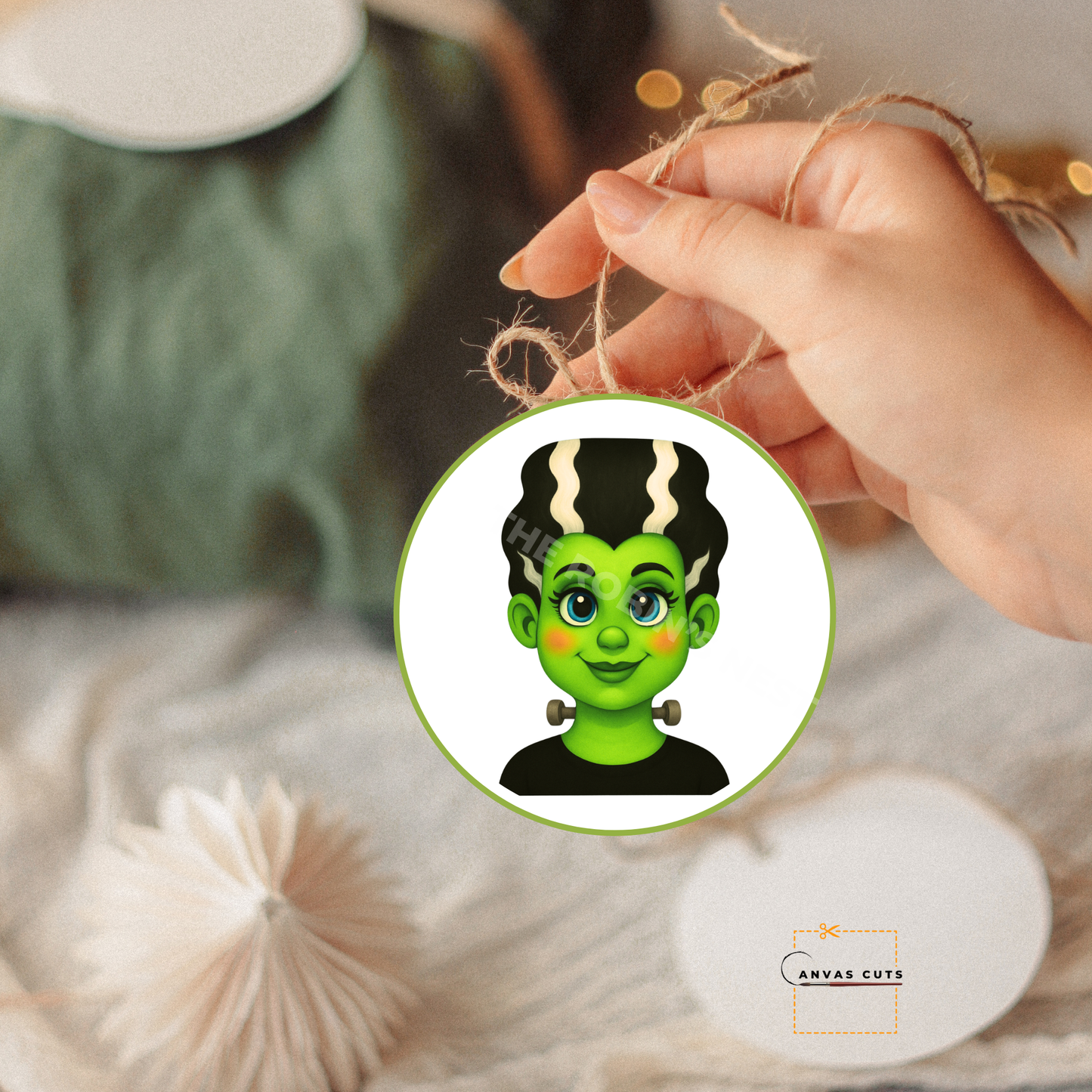 Mrs. Repulsa Frankenstein – Halloween Crafting Canvas for Door Hangers, Porch Signs & Market Decor