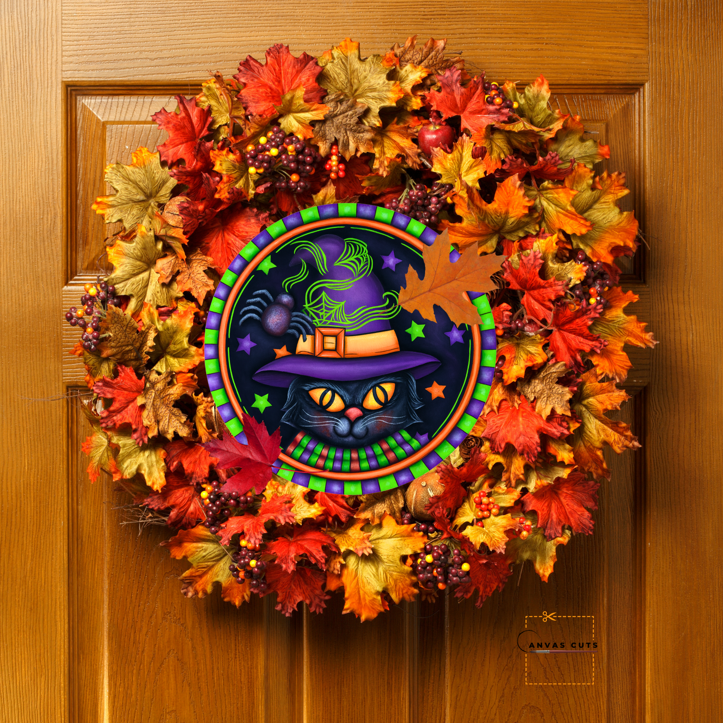 Inky the Black Cat – Halloween Crafting Canvas for Door Hangers, Wreaths & Porch Decor