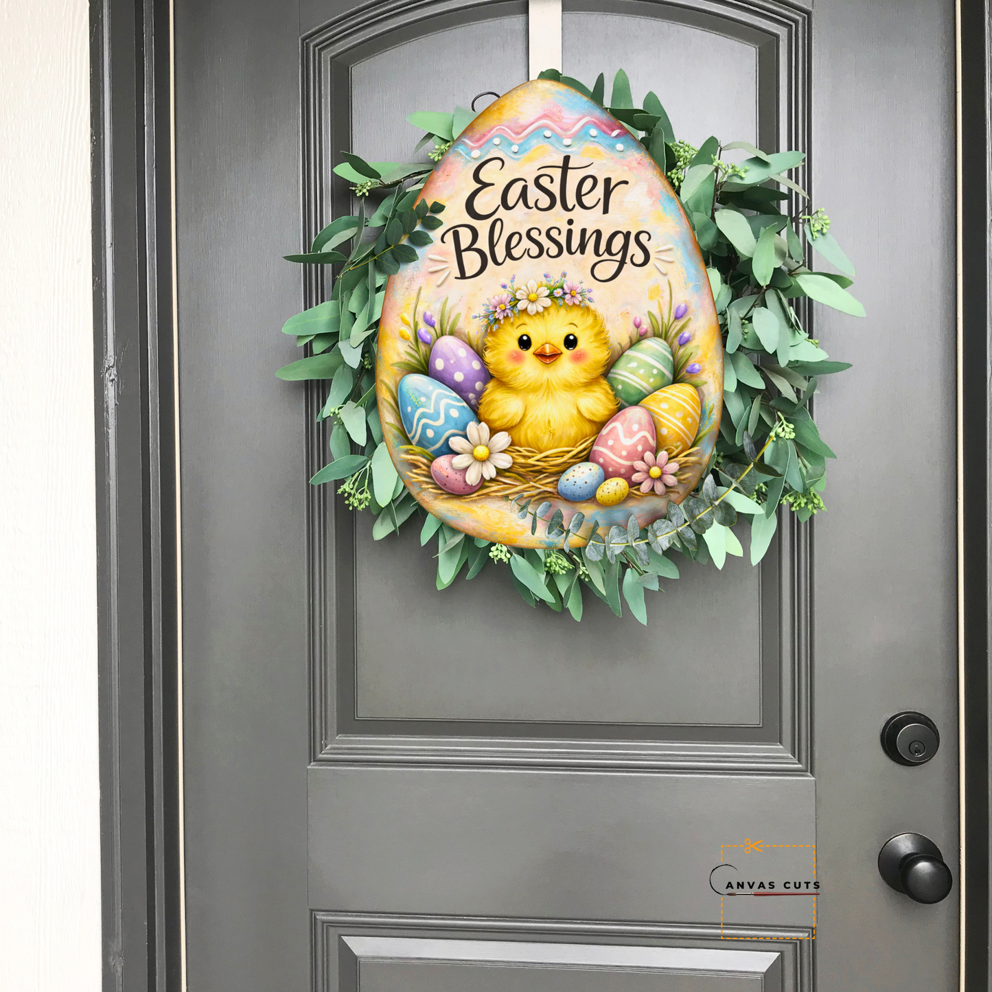Easter Blessings Chick Canvas Cut – Chippy the Chick Design