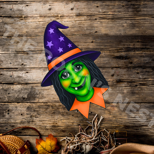 Hazel the Hag – Halloween Witch Craft Canvas for Door Hangers, Wreaths & Spooky Porch Signs