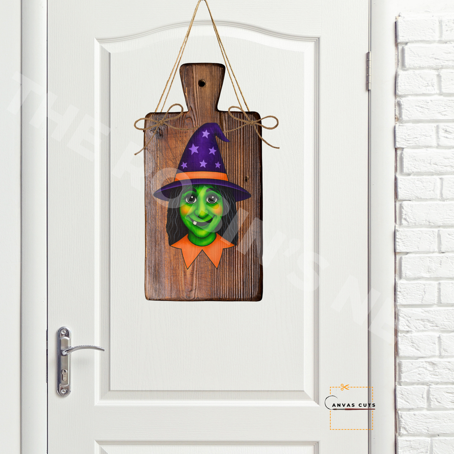 Hazel the Hag – Halloween Witch Craft Canvas for Door Hangers, Wreaths & Spooky Porch Signs