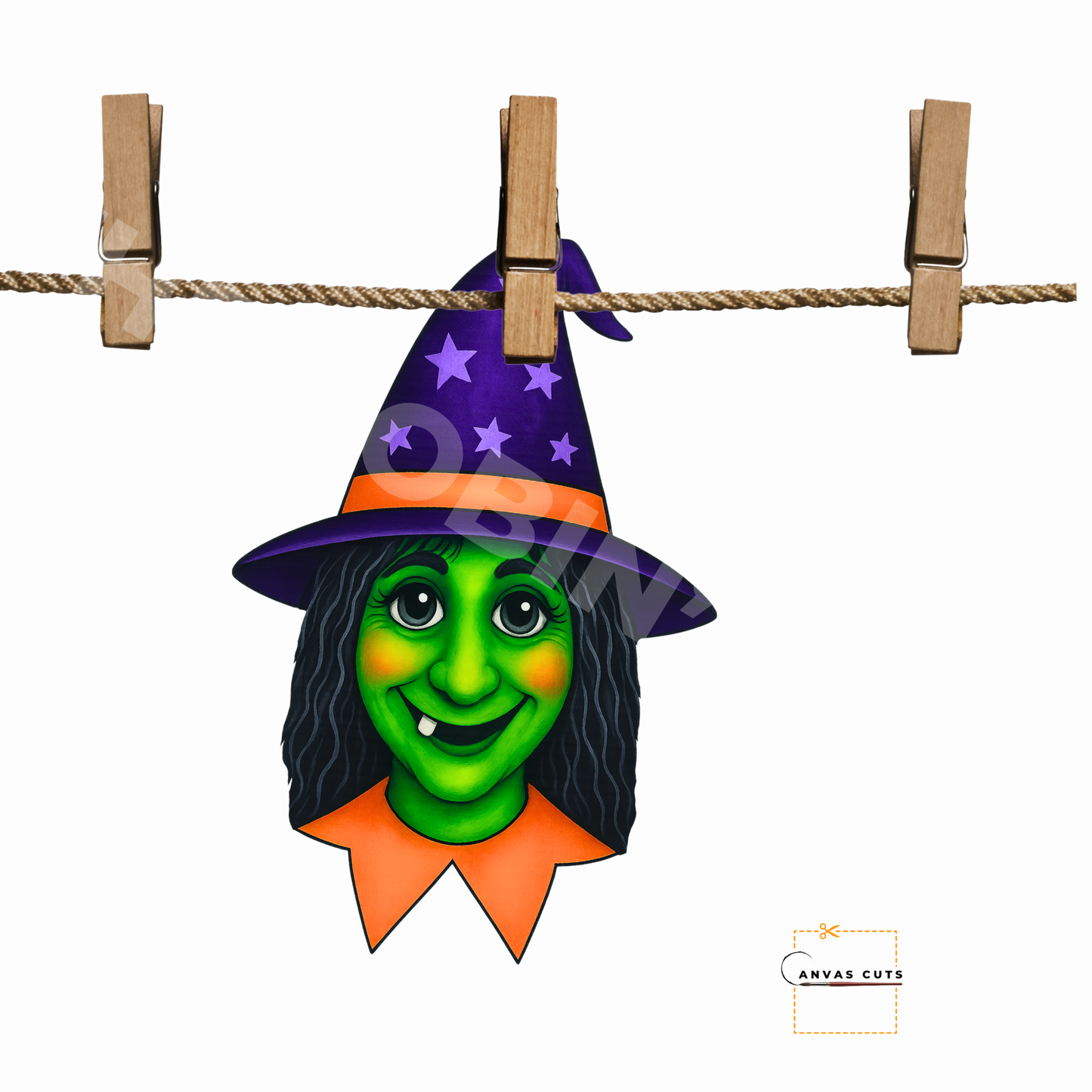 Hazel the Hag – Halloween Witch Craft Canvas for Door Hangers, Wreaths & Spooky Porch Signs