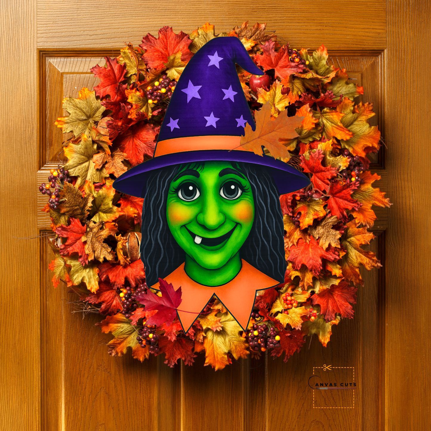 Hazel the Hag – Halloween Witch Craft Canvas for Door Hangers, Wreaths & Spooky Porch Signs