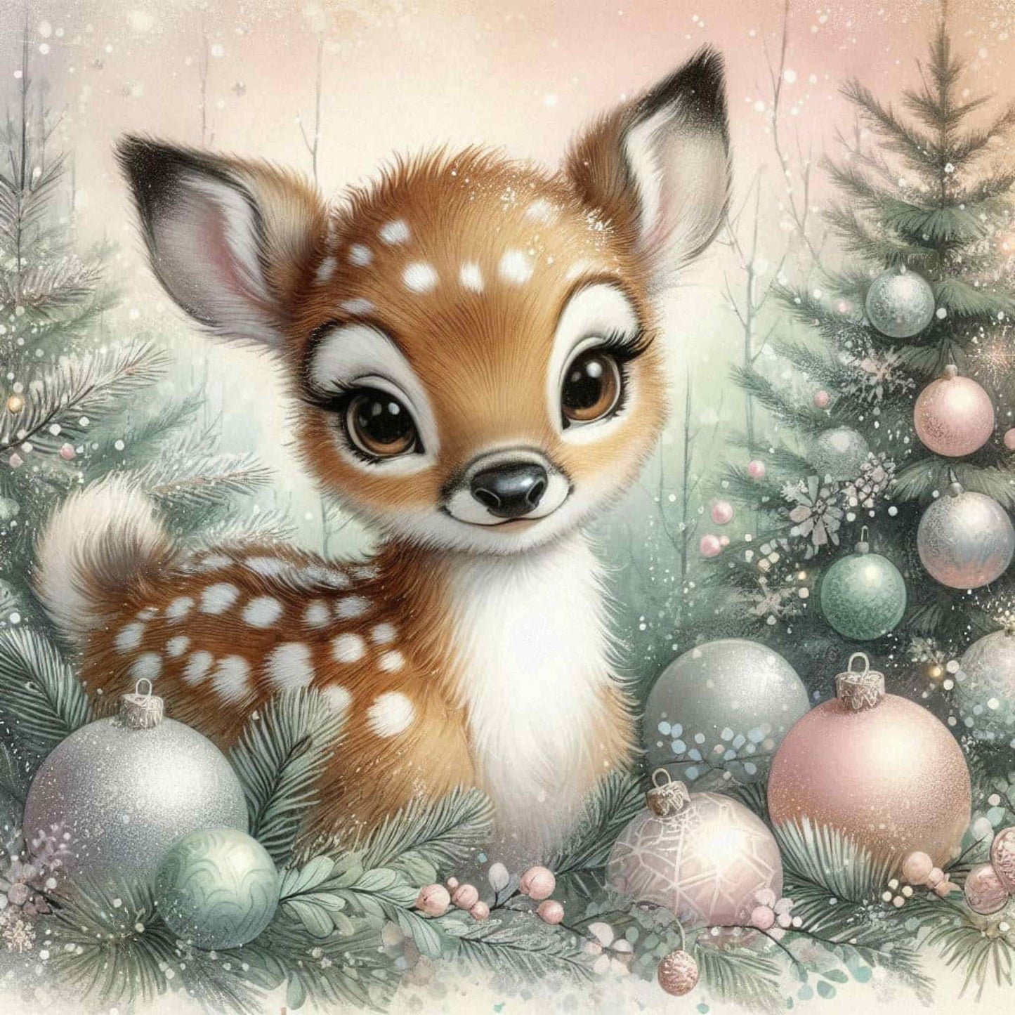 Reindeer Rose Gold Canvas