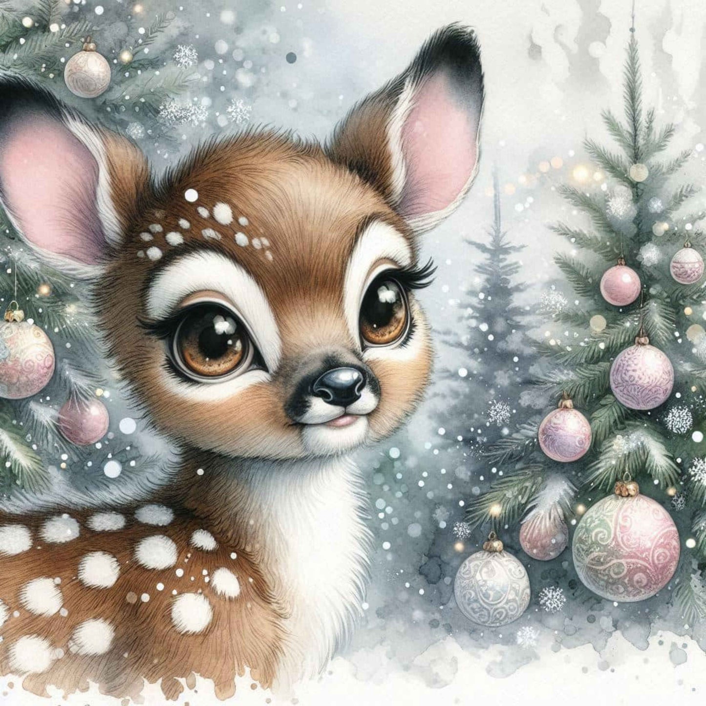 Reindeer in Pearl Forest Canvas
