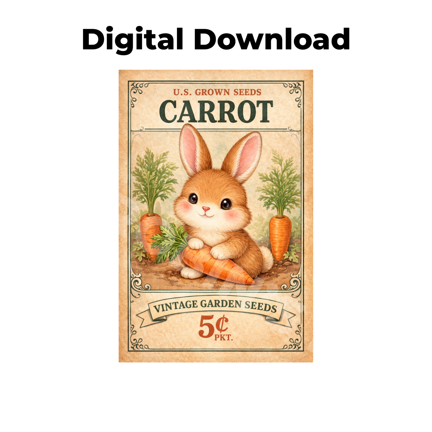 Carrot Seed Pouch – Easter Bunny
