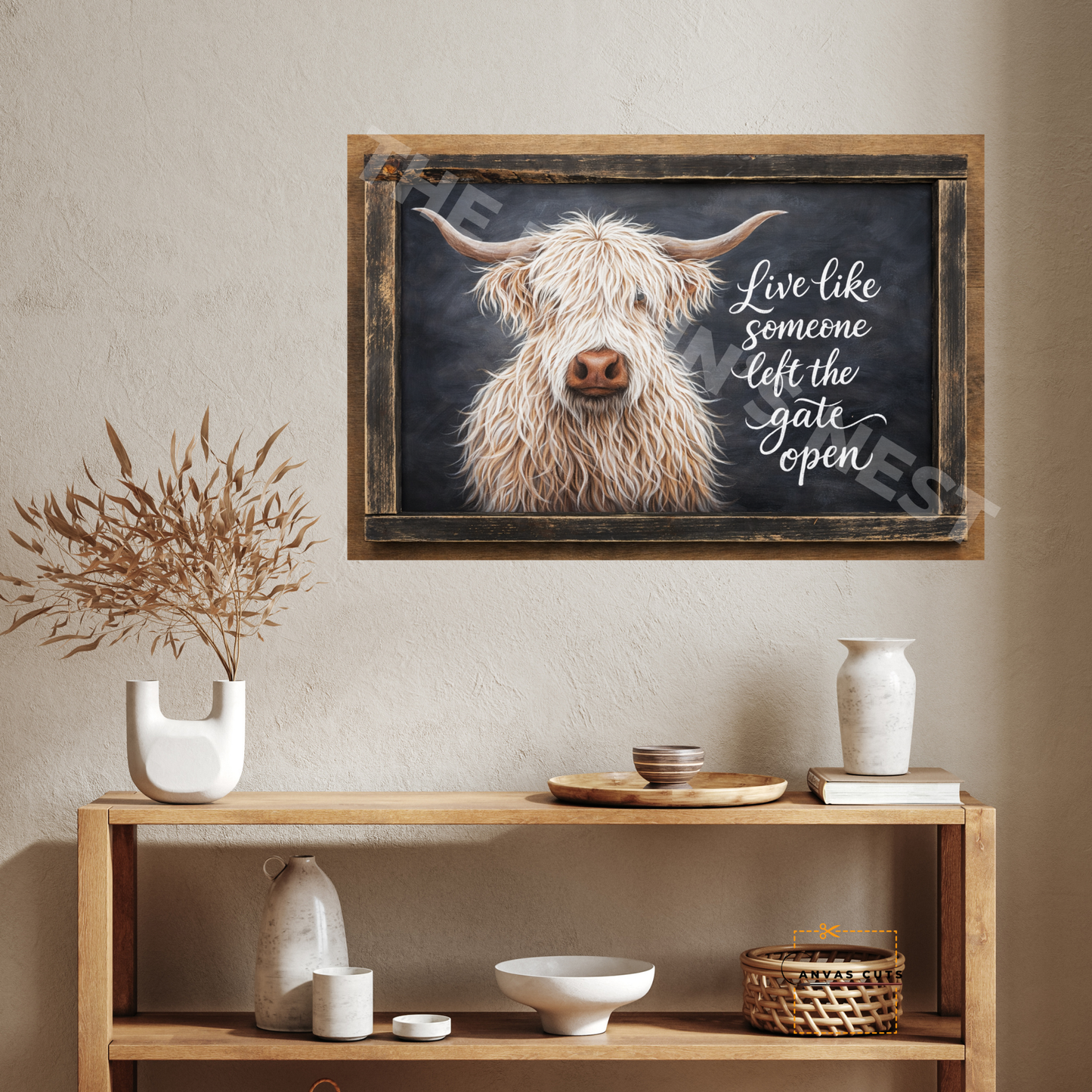 White Highland Cow – “Live Like Someone Left the Gate Open”