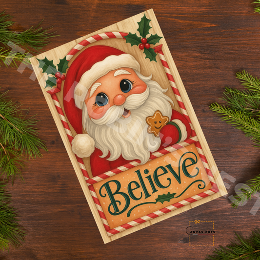 Santa Believe – Personalizeable Canvas Cut for DIY Crafting, Home Décor & Craft Shows (Copy)