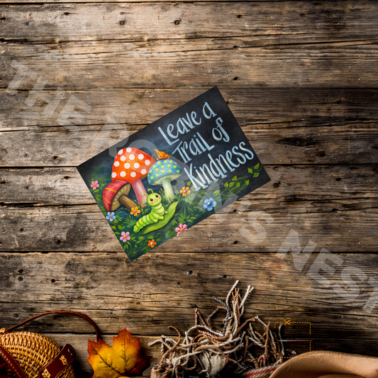 Mushrooms & Caterpillar – “Leave a Trail of Kindness”