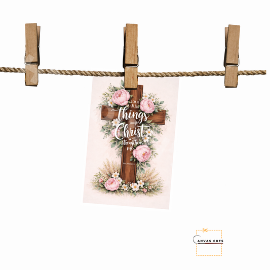 Old Rugged Cross with Spring Flowers