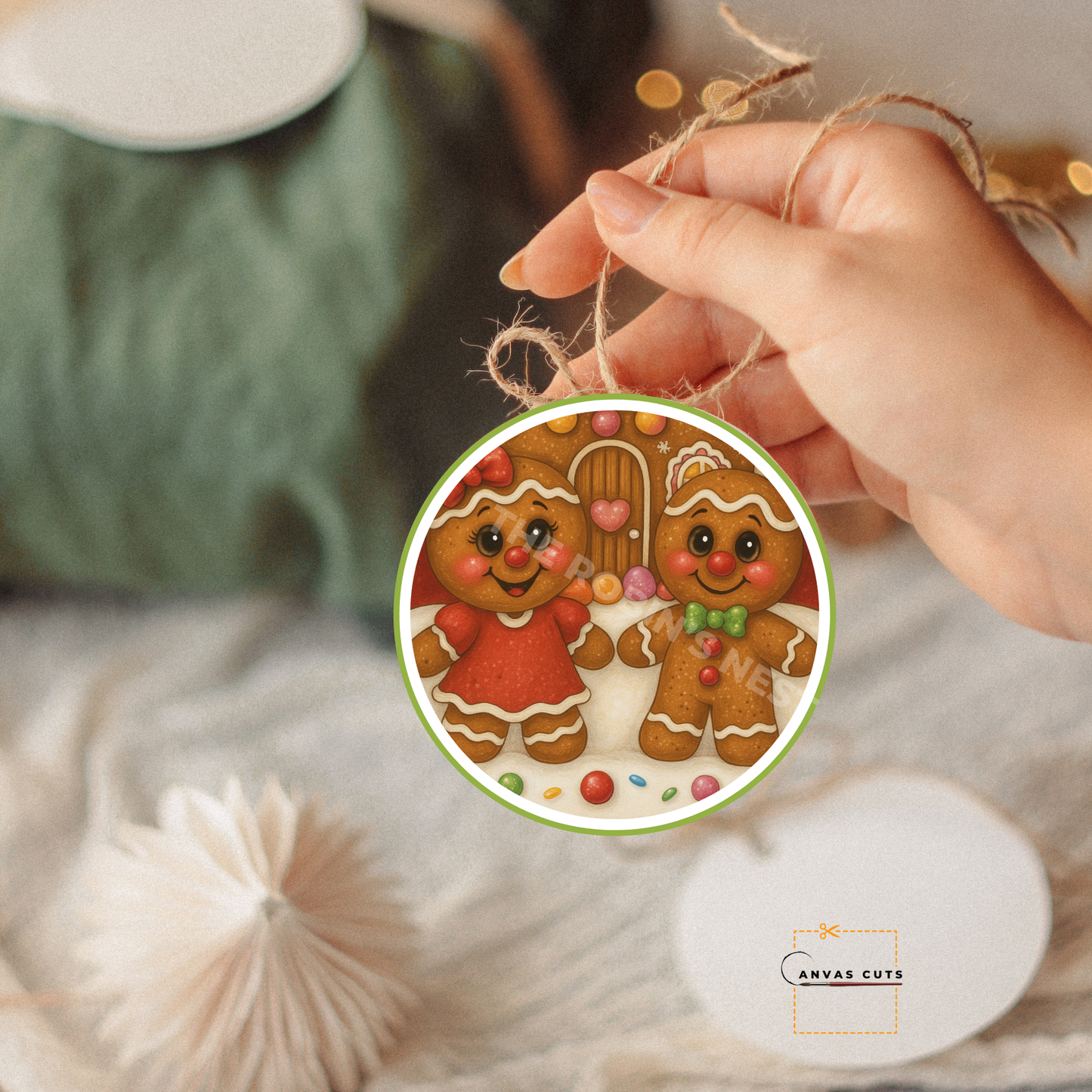 Gingerbread House with Candy Cuties – DIY Christmas Canvas for Sweet Holiday Door Hangers & Gifts