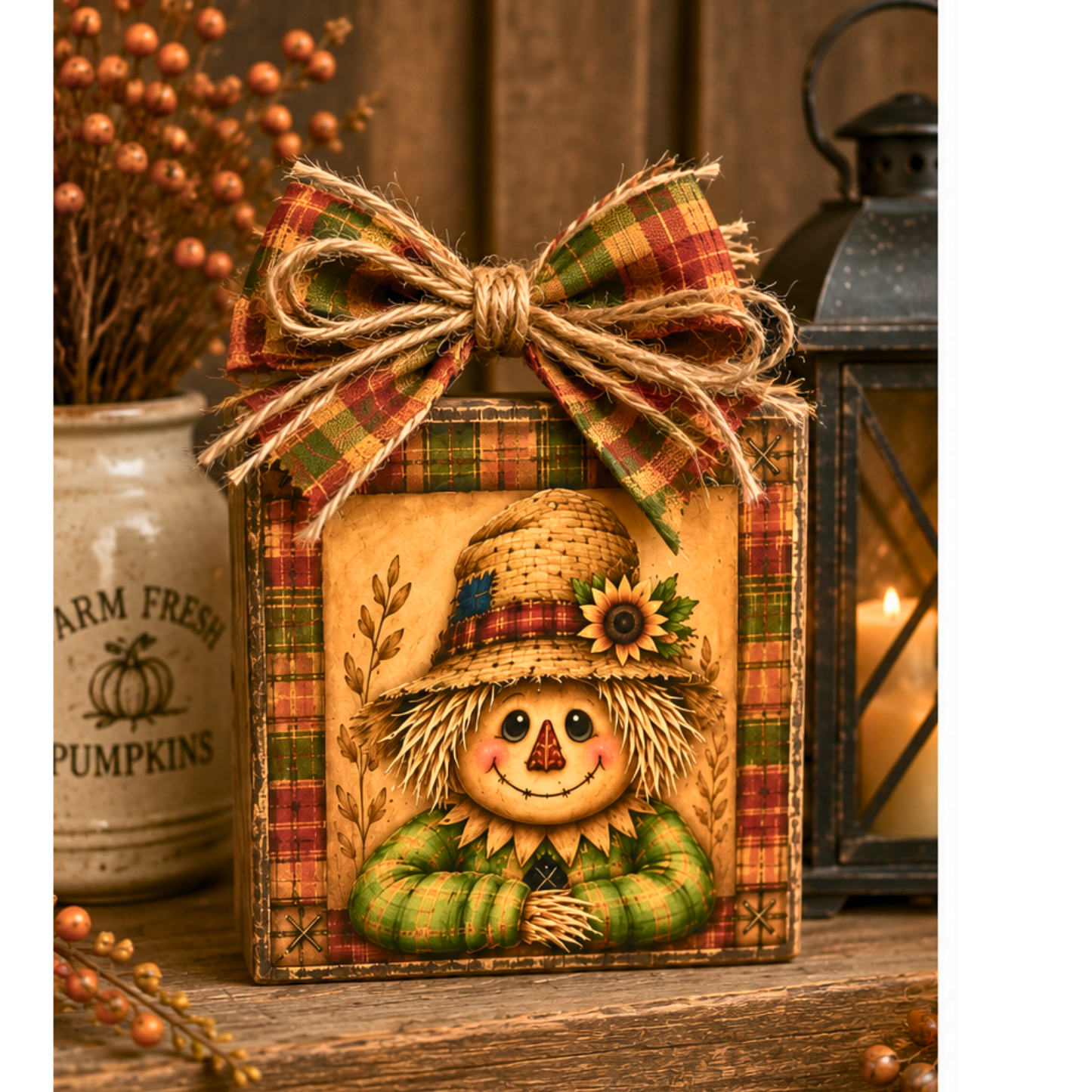 Fall Scarecrow Canvas Bundle 20 - 4x4" DIY Canvas Cuts | Primitive Autumn Pumpkin Designs