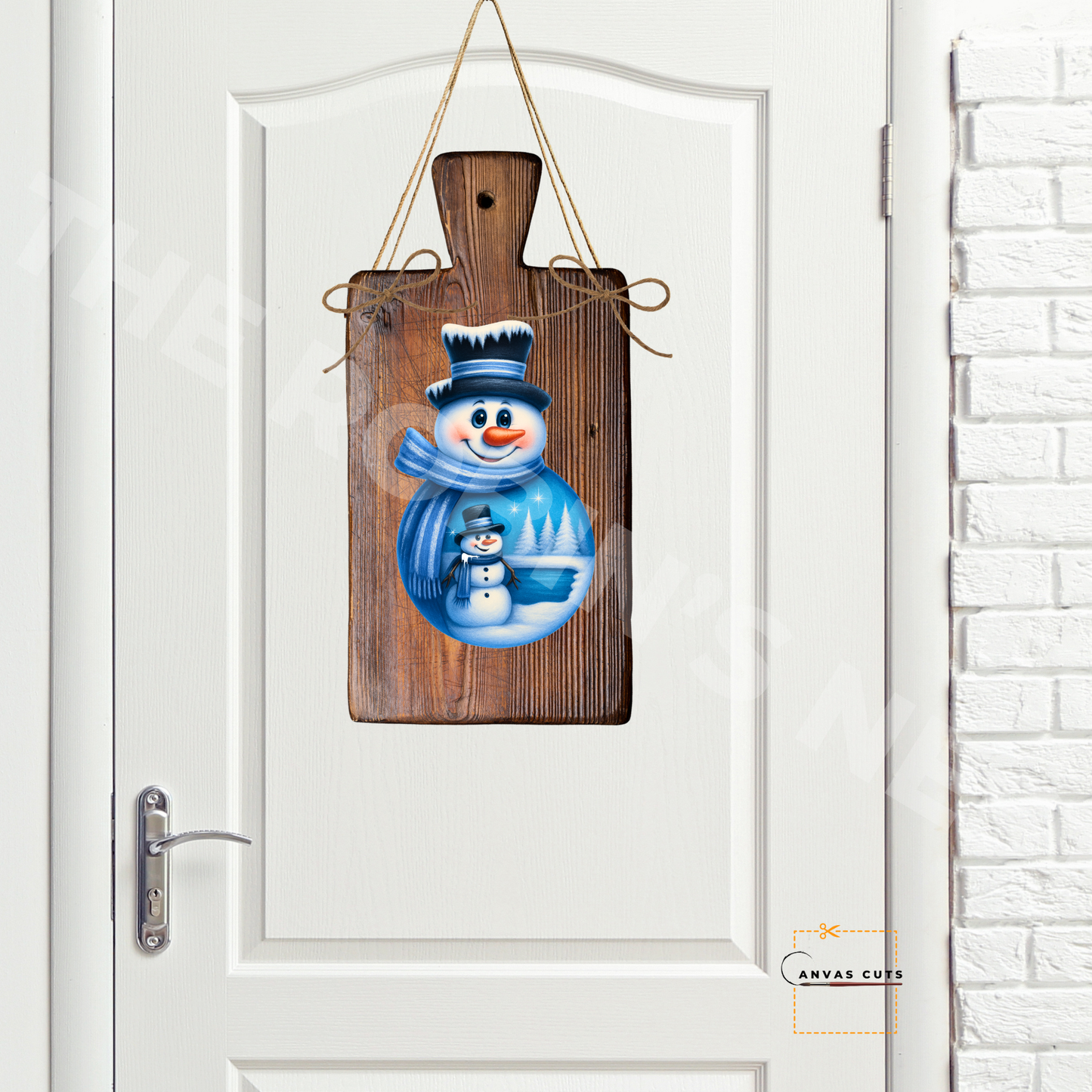 Snowman with Snowman in His Belly Personalizeable Printed Fine Art Canvas for DIY Crafting, Home Décor & Craft Shows