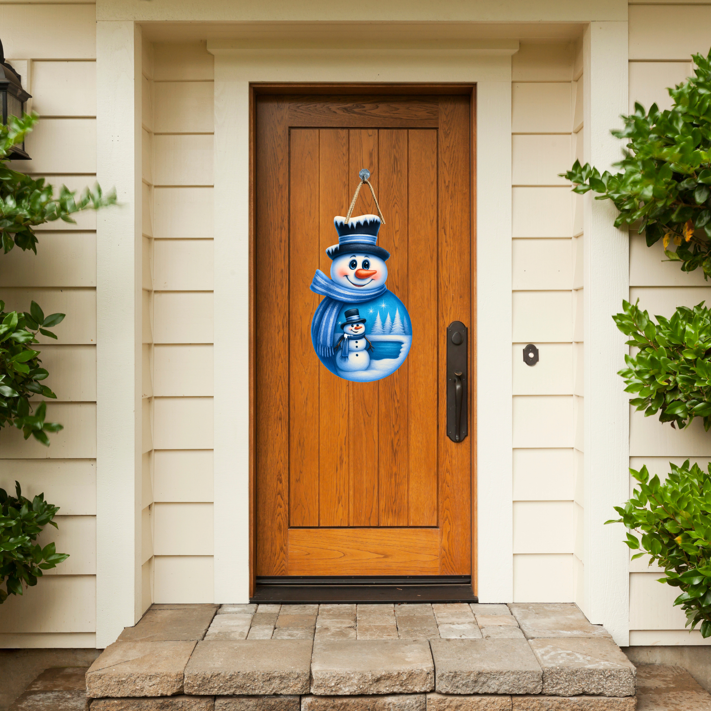 Snowman with Snowman in His Belly Personalizeable Printed Fine Art Canvas for DIY Crafting, Home Décor & Craft Shows