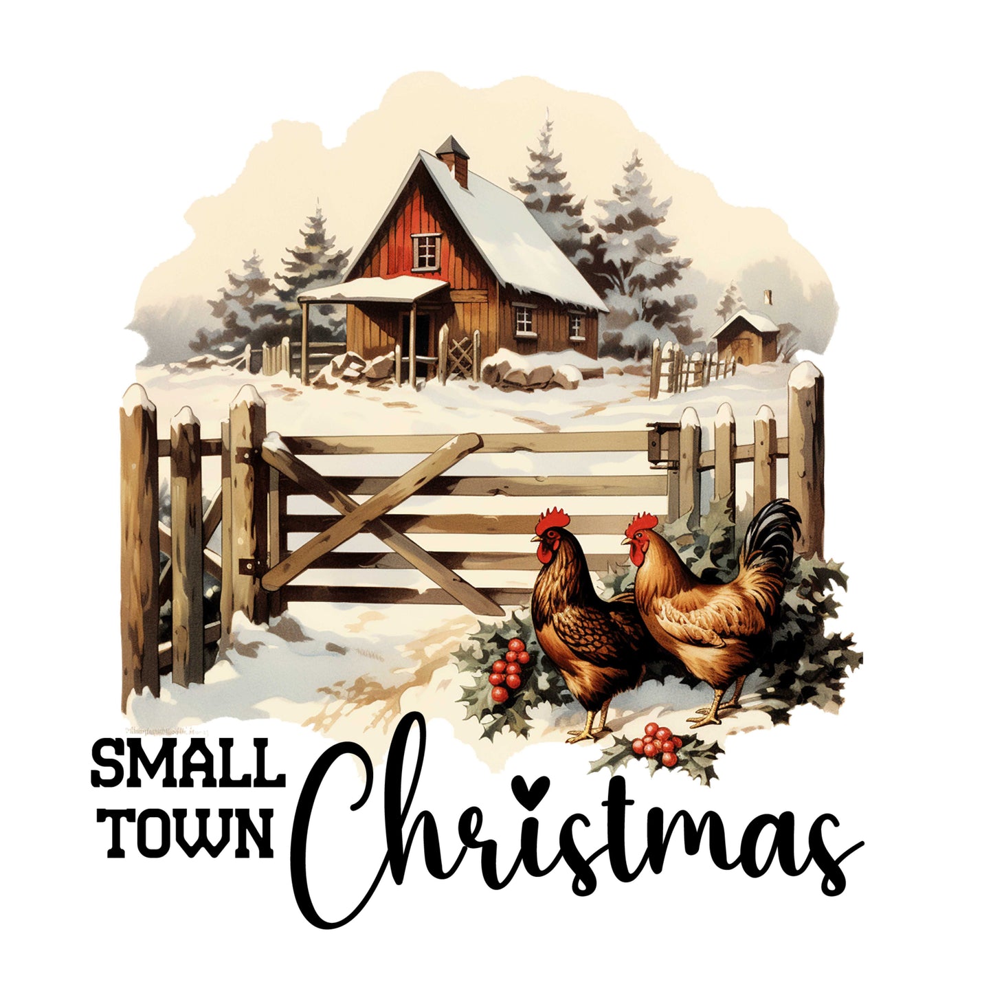 Small Town Christmas Canvas