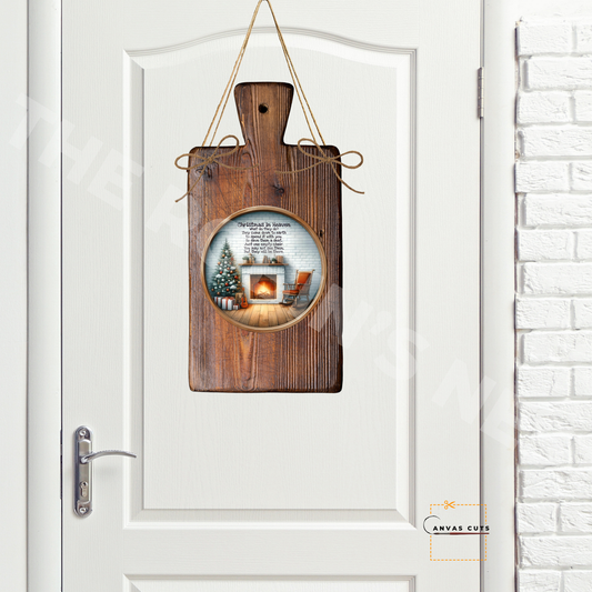 Christmas in Heaven Poem with Empty Rocking Chair by the Fire – Personalizeable Canvas Cut for DIY Crafting, Memorial Décor & Gifts