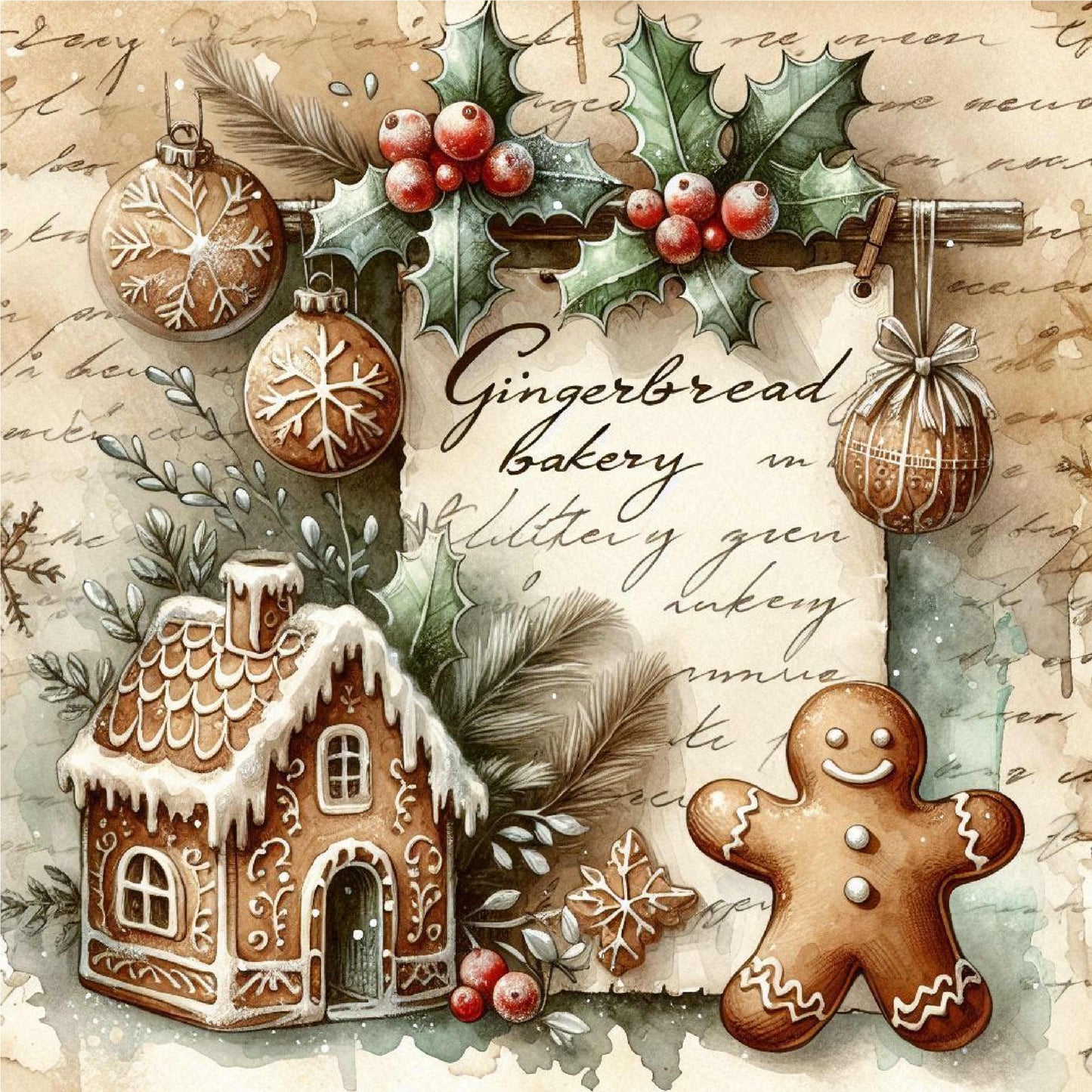 Gingerbread Bakery with House Canvas