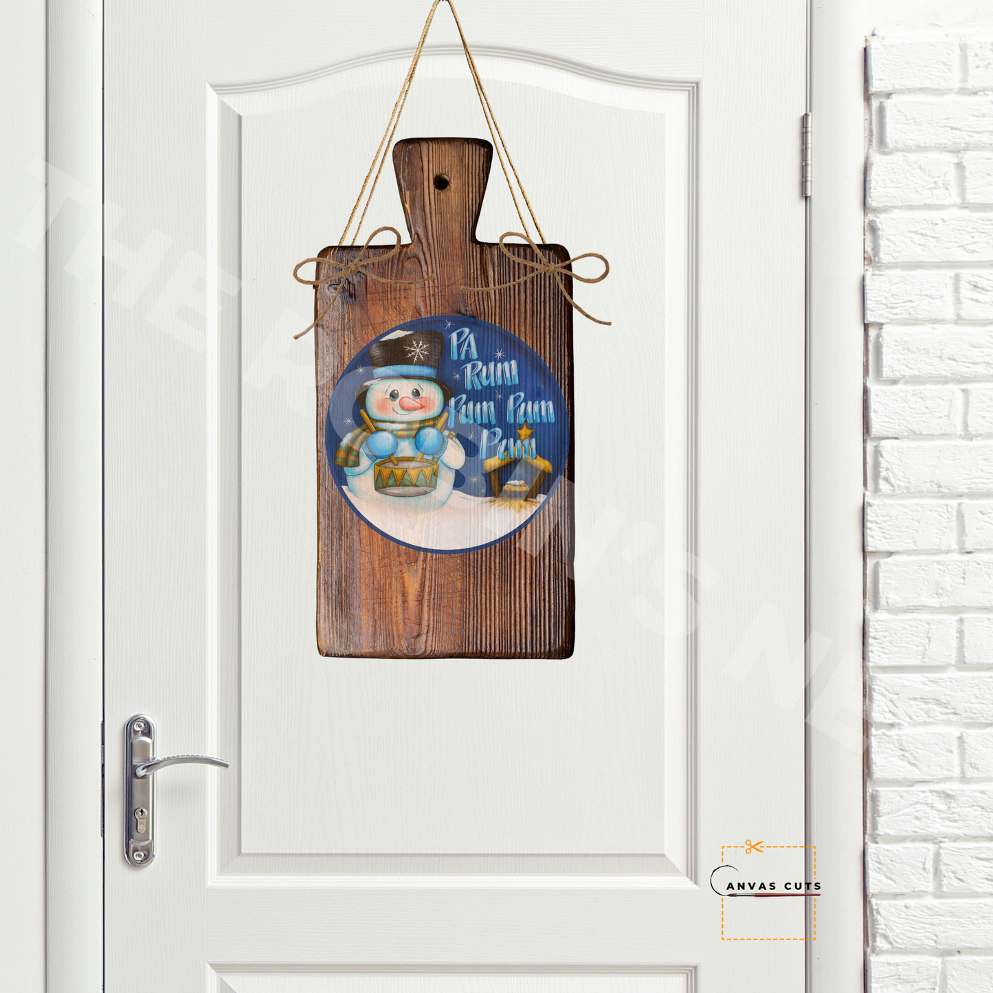 Little Snowman Drummer Boy – “Pa Rum Pum Pum Pum” Christmas Craft Canvas for Signs & Door Hangers