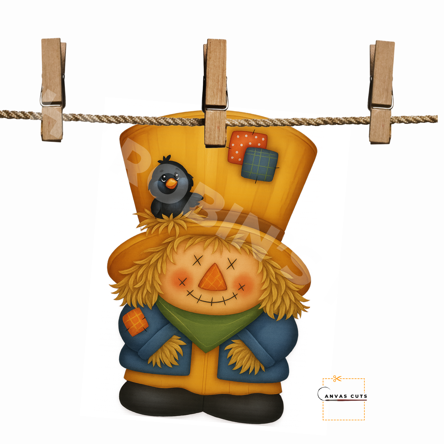 Harvest Sammy Scarecrow – DIY Printed Canvas for Fall Door Hangers & Craft Shows