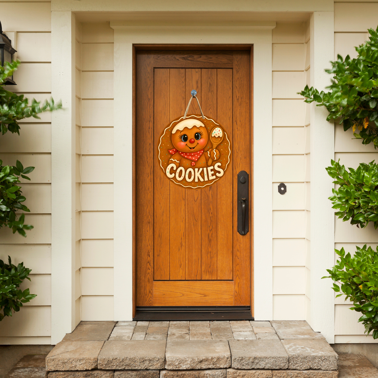 Gingerbread Circle with Cookies Personalizeable Printed Fine Art Canvas for DIY Crafting, Home Décor & Craft Shows
