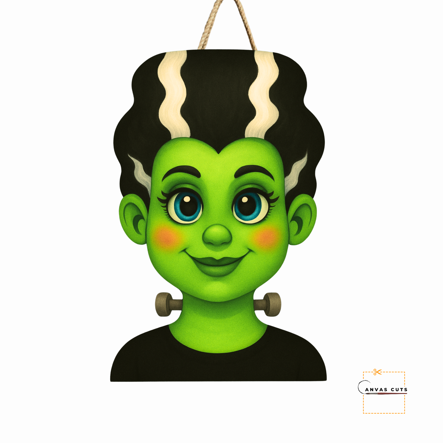 24" Frankie's Bride Canvas Door Hanger – Sealed Canvas on Wood with Rope Hanger