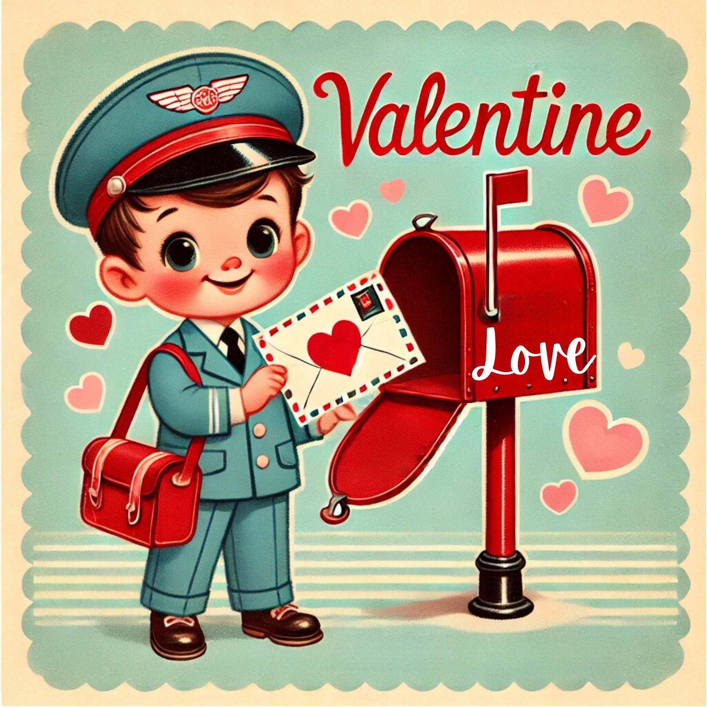 Valentine's Day - Mailman Love Box Fabric Canvas