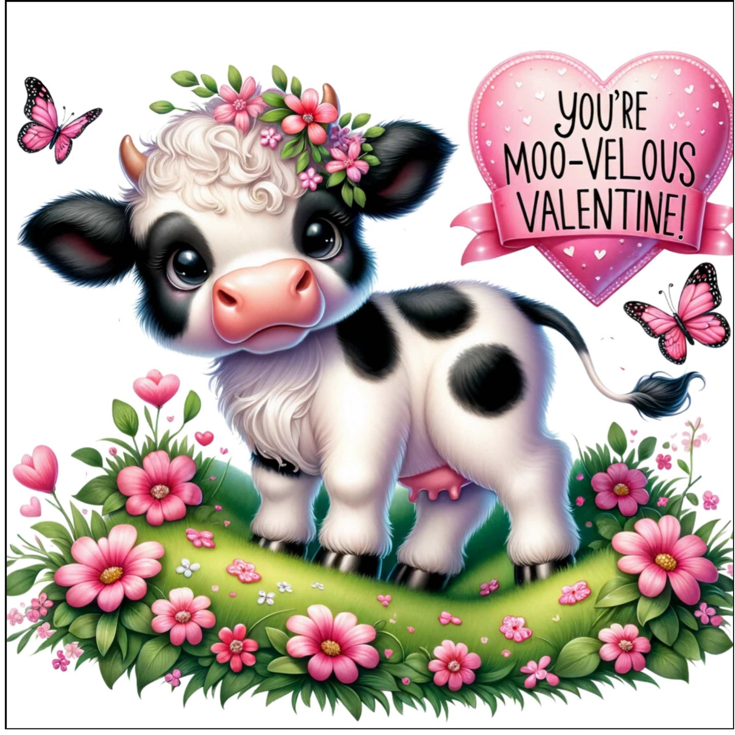 Valentine's Day - Cow Moovelous - Fabric Canvas