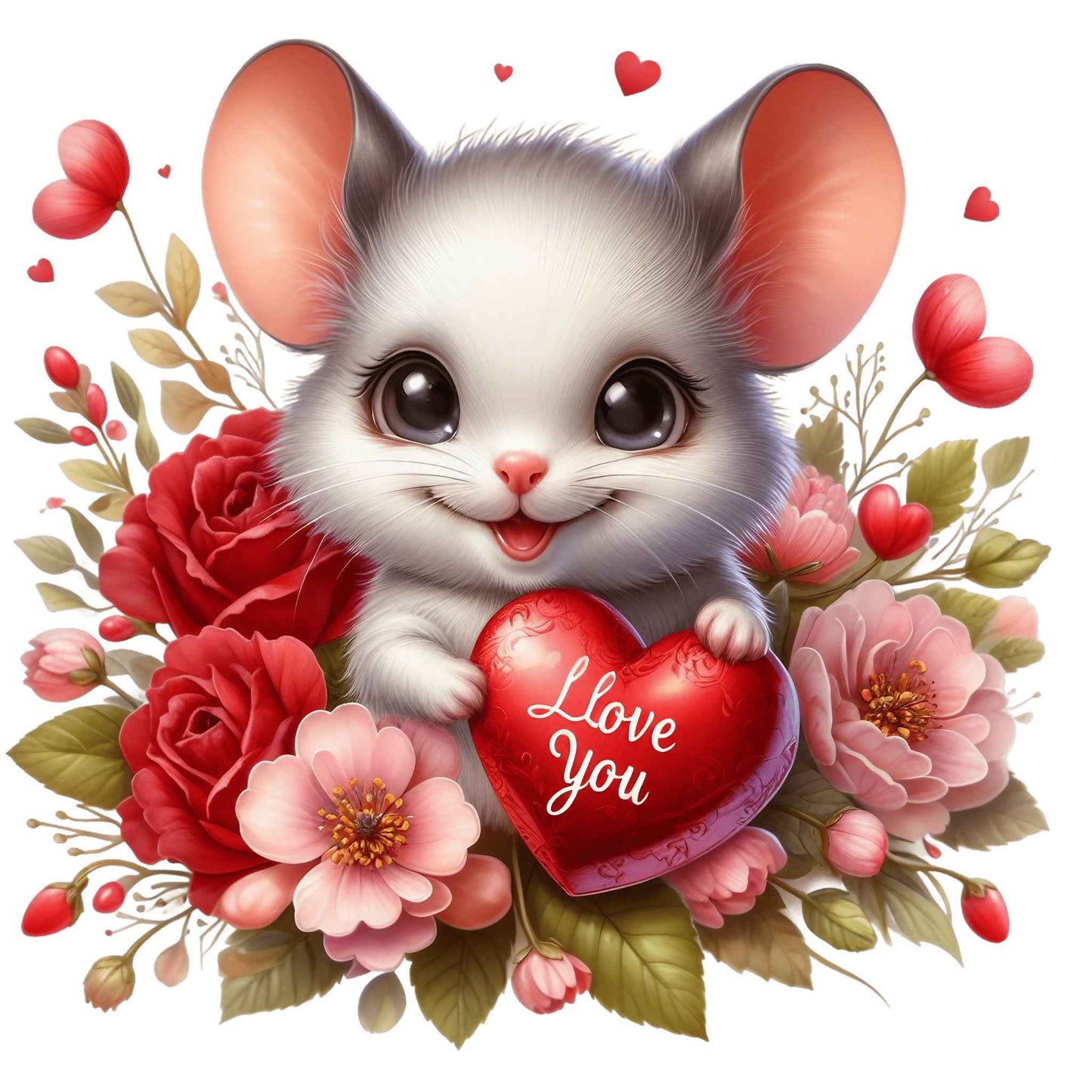 Valentine's Day - Mouse Fabric Canvas