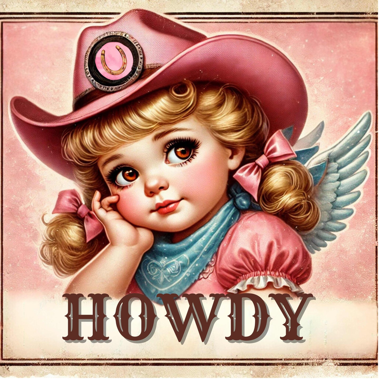 Valentine - Cowgirl - Fabric Canvas