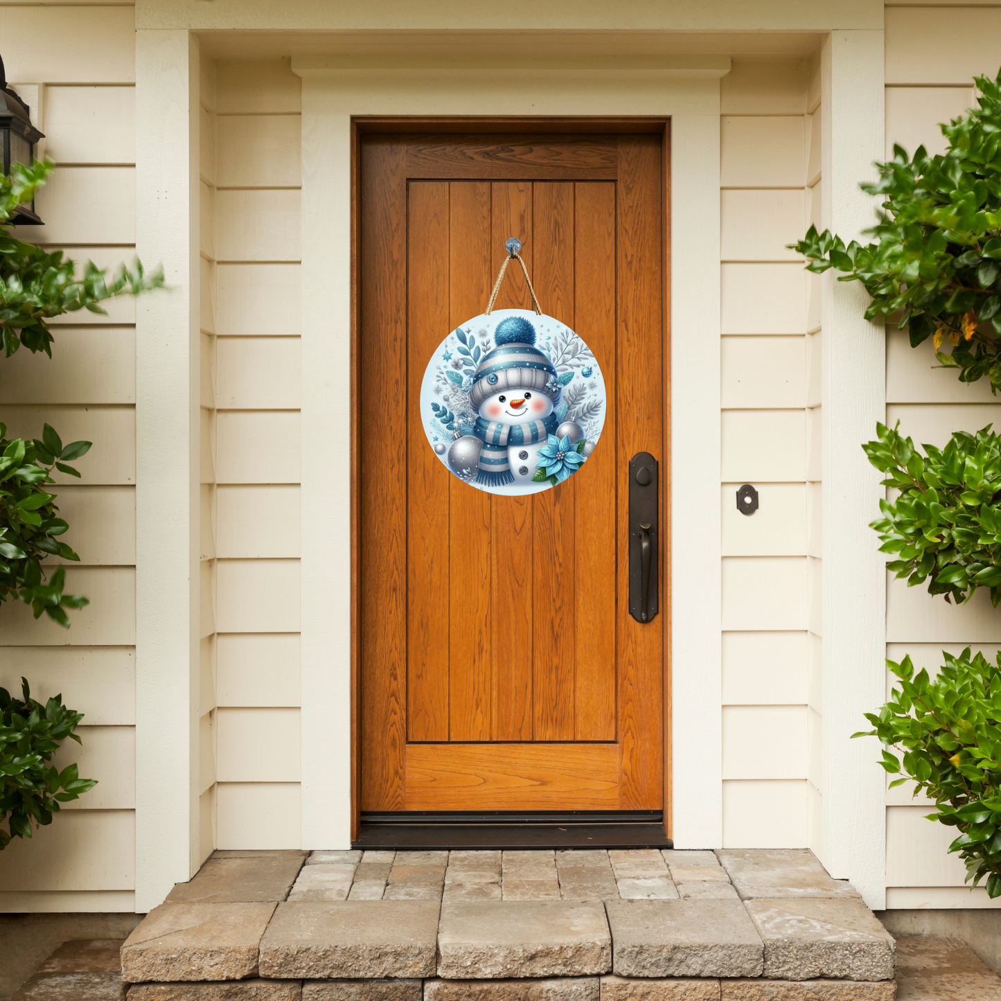 Snowman with Flowers Personalizeable Printed Fine Art Canvas for DIY Crafting, Home Décor & Craft Shows