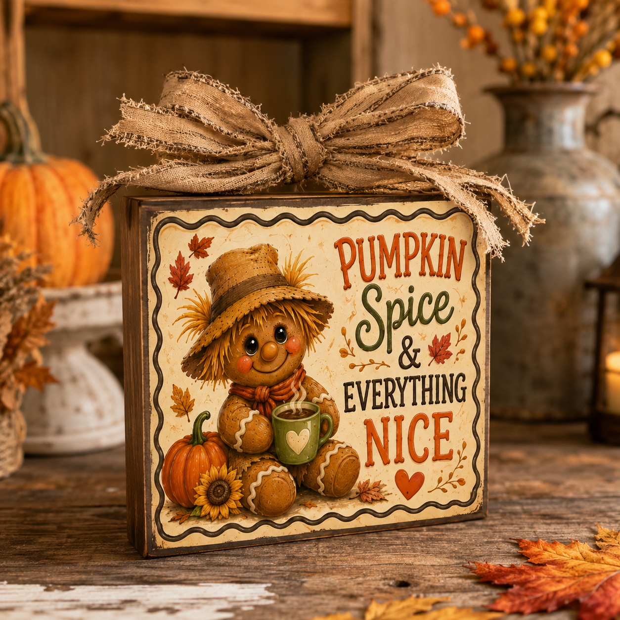 Fall Gingerbread Scarecrow Canvas Cut Bundle | DIY Craft & Home Decor Collection (23 Pieces)