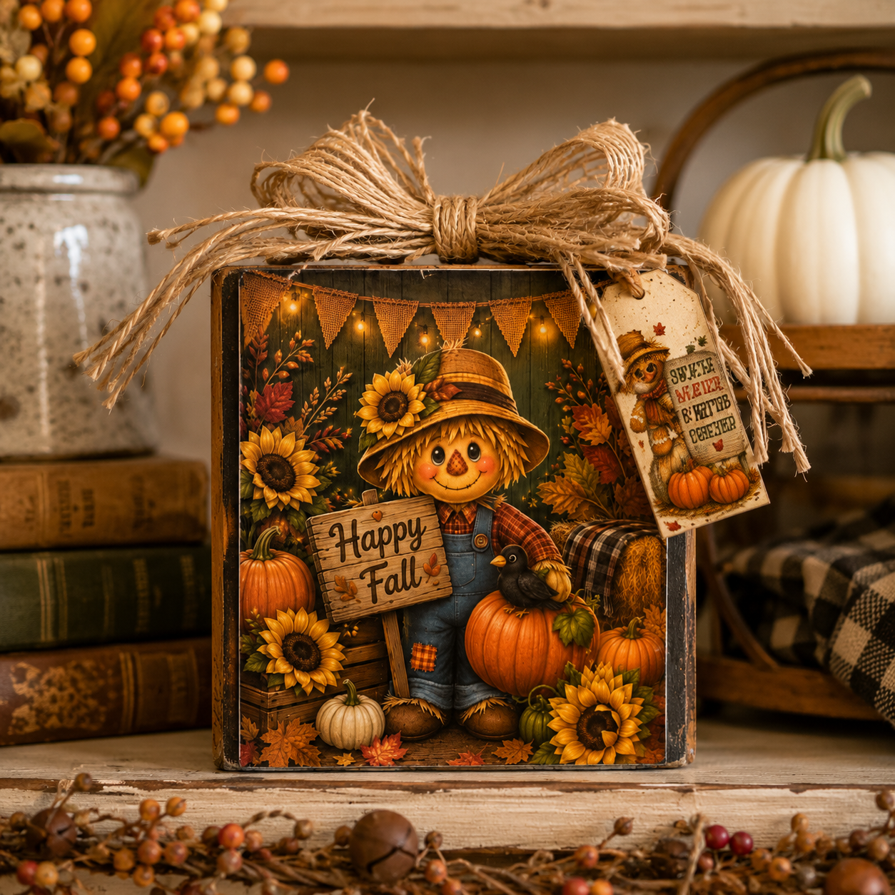 Fall Scarecrow Canvas Bundle | 11 Coordinating DIY Canvas Cuts | Primitive Autumn Pumpkin Designs