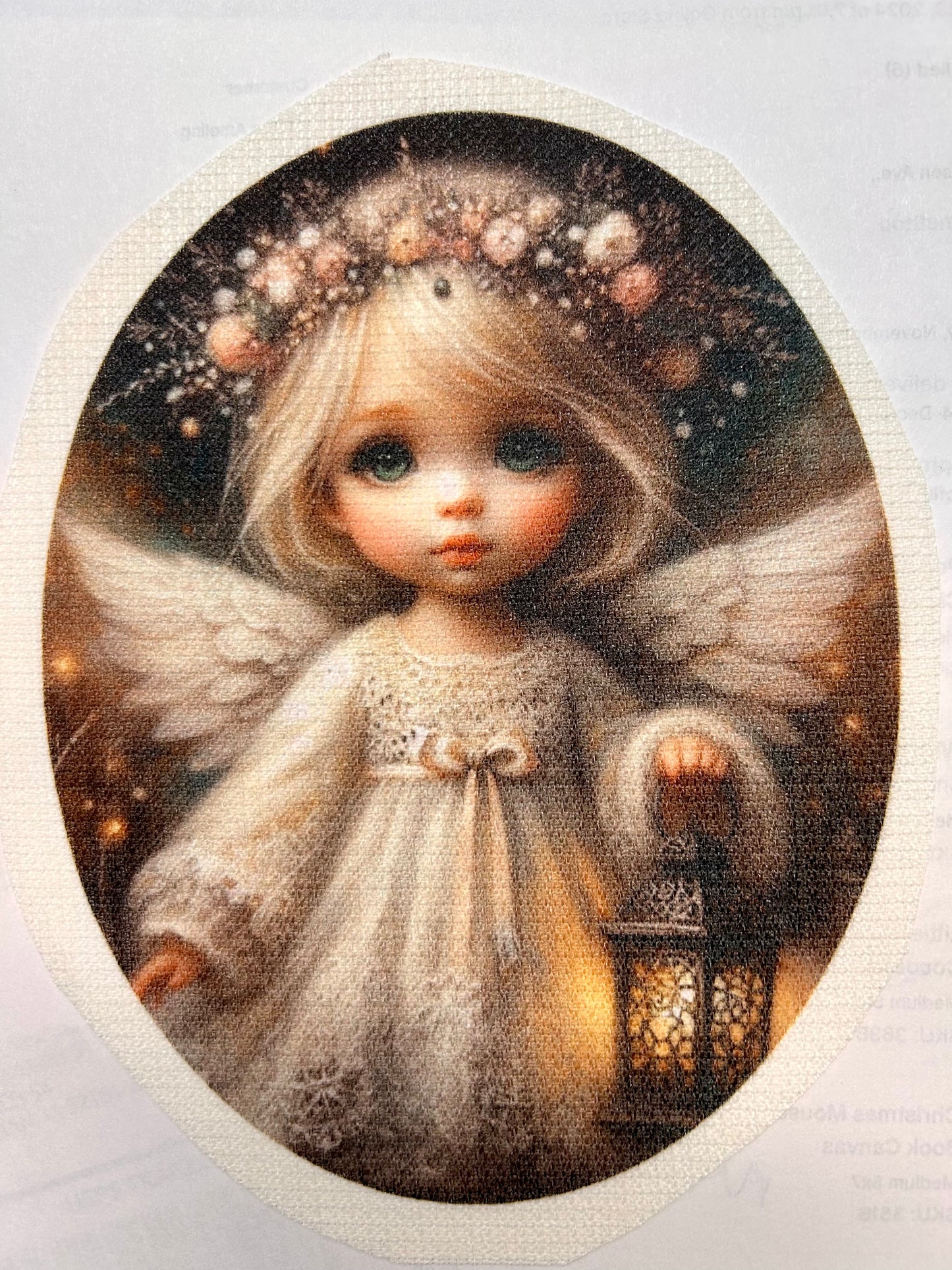 Angel with Flowers & Lantern Canvas
