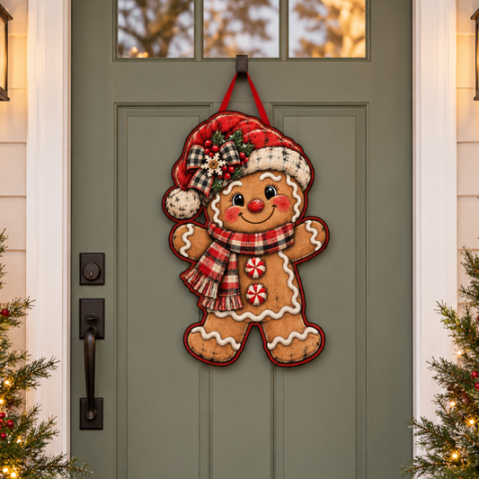 Gingerbread No Bang Door Hanger - DIY Canvas Project Christmas