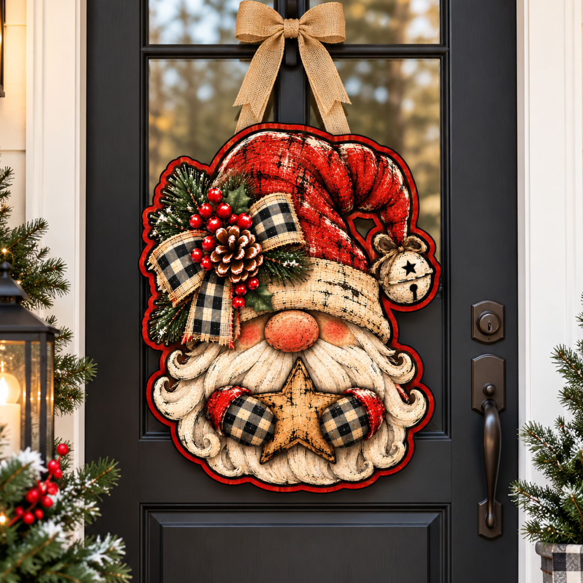 Christmas Gnome Christmas Door Hanger - DIY Canvas No Bang Door Hanger Craft (Copy)