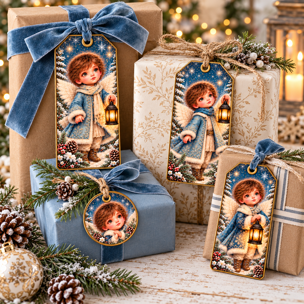 Winter Boy Angel Tags & Ephemera Collection - Christmas
