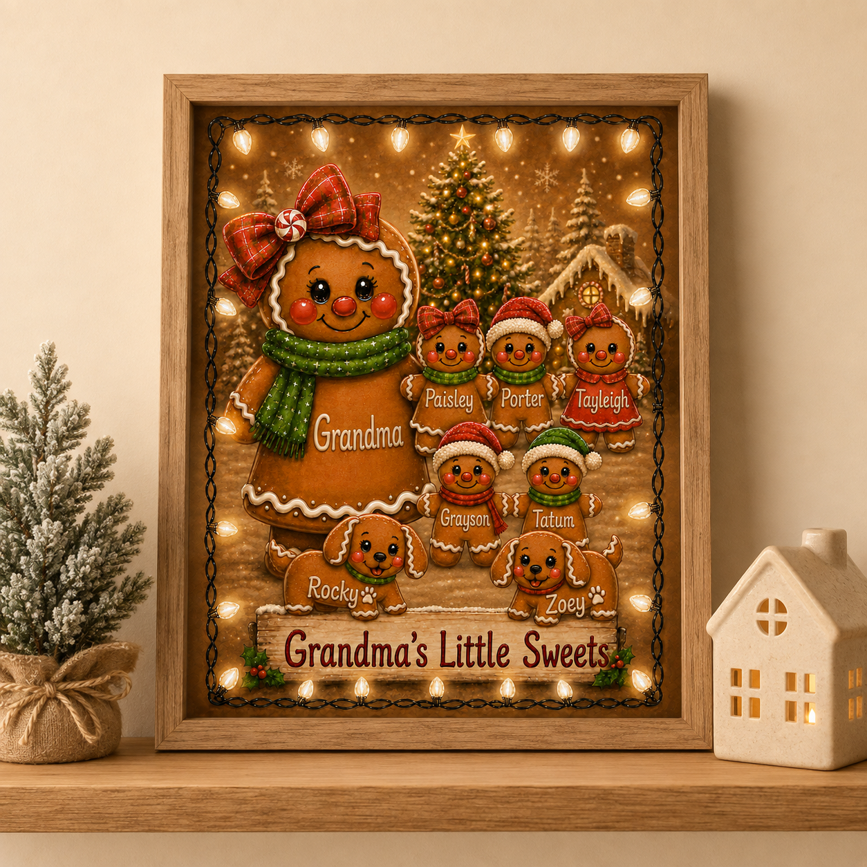 Grandma & Grandchildren Ghost Halloween 8.5" x 11" Personalized Fine Art Canvas (Copy)
