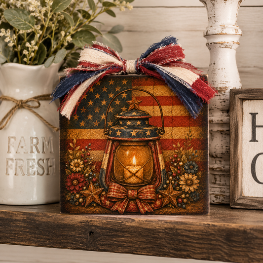 Primitive Americana 6.5x6.5" Canvas Bundle for DIY Patriotic Decor | Craft Show & Farmhouse Designs