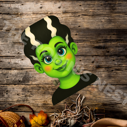 Mrs. Repulsa Frankenstein – Halloween Crafting Canvas for Door Hangers, Porch Signs & Market Decor