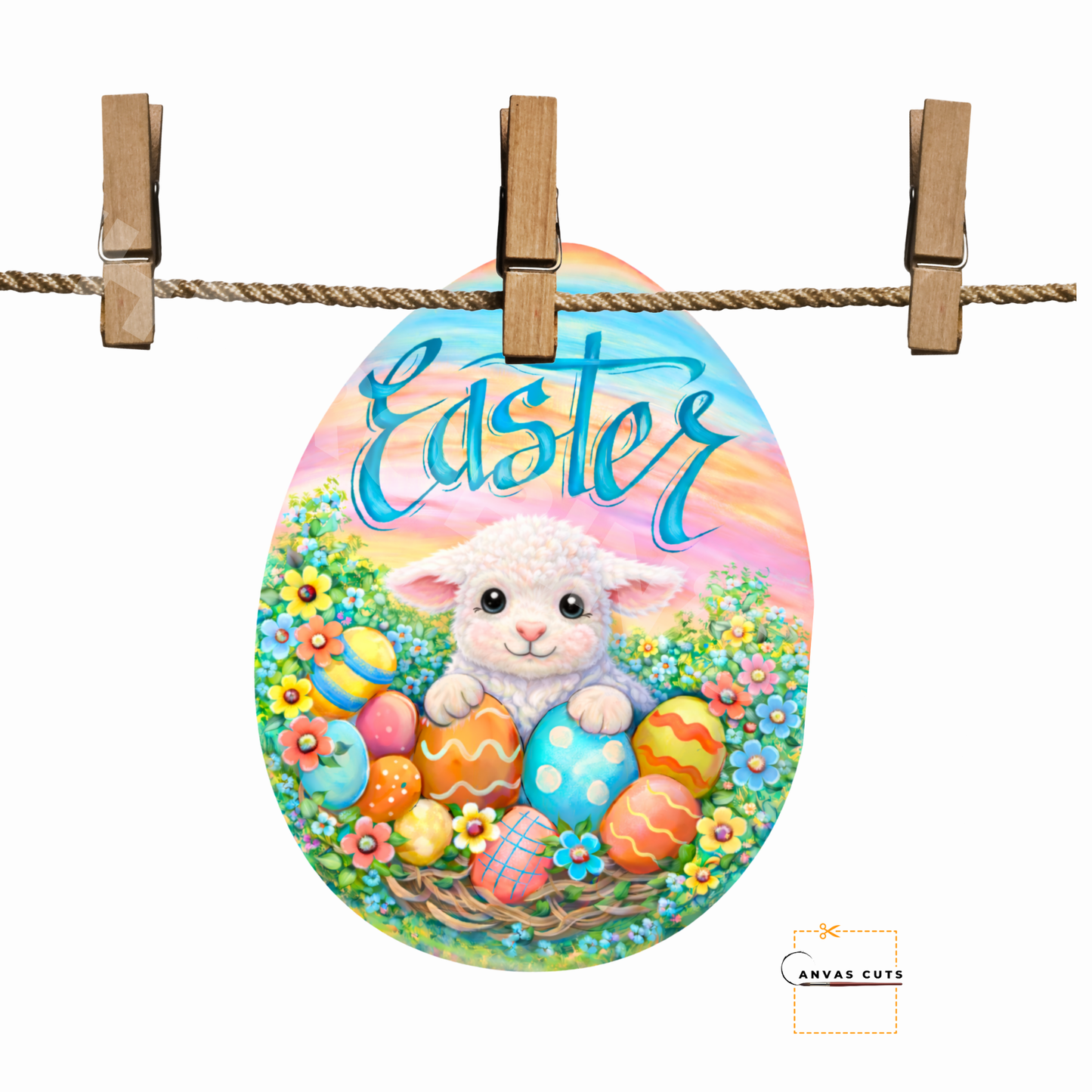 Easter Lamb Egg Canvas Cut – Lola the Lamb Spring Design
