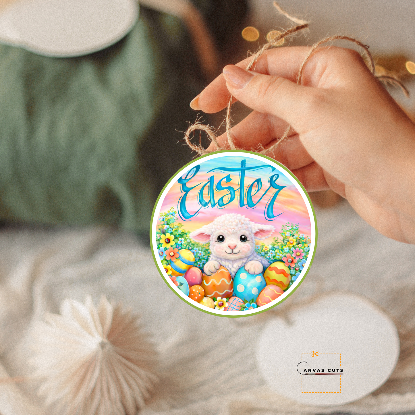 Easter Lamb Egg Canvas Cut – Lola the Lamb Spring Design