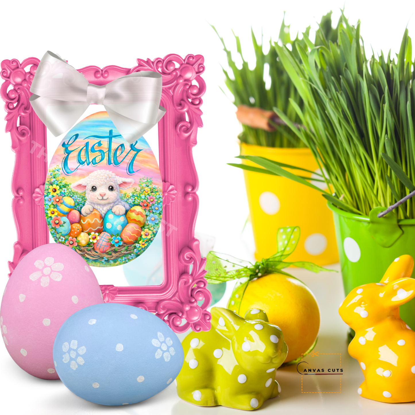 Easter Lamb Egg Canvas Cut – Lola the Lamb Spring Design