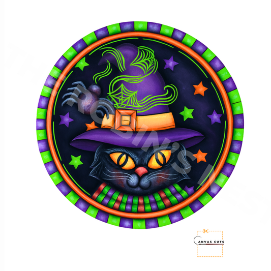 Inky the Black Cat – Halloween Crafting Canvas for Door Hangers, Wreaths & Porch Decor