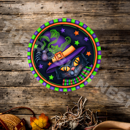 Inky the Black Cat – Halloween Crafting Canvas for Door Hangers, Wreaths & Porch Decor