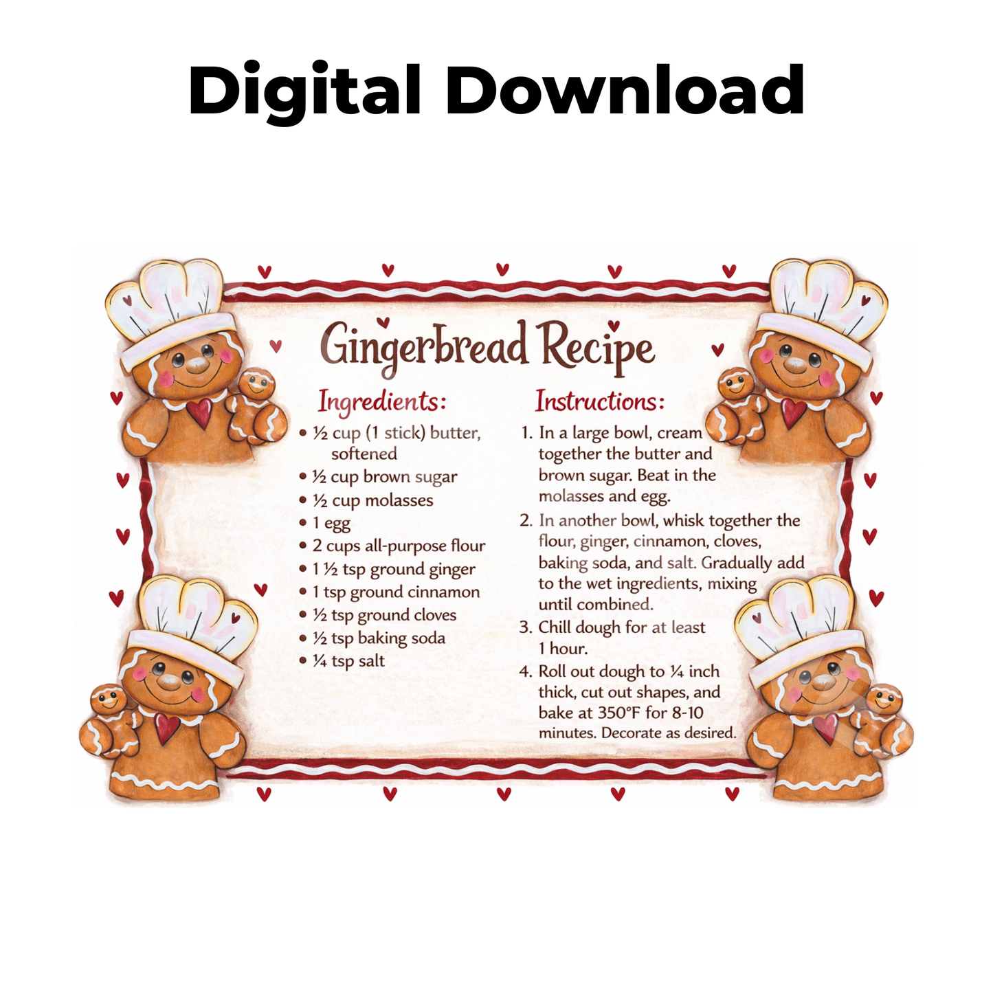 Gingerbread Recipe Card