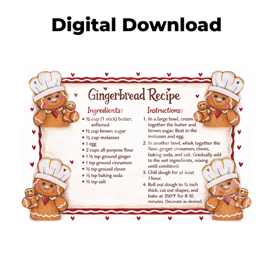 Gingerbread Recipe Card