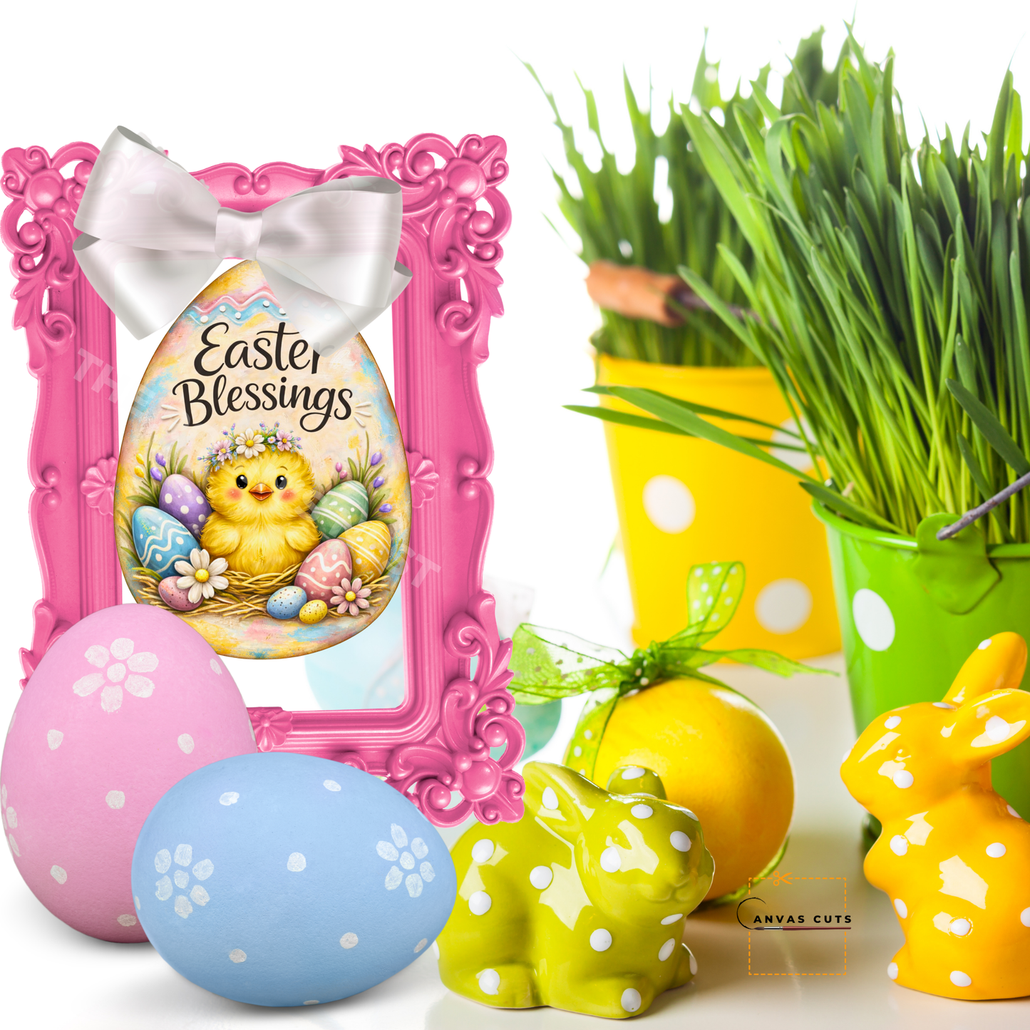 Easter Blessings Chick Canvas Cut – Chippy the Chick Design